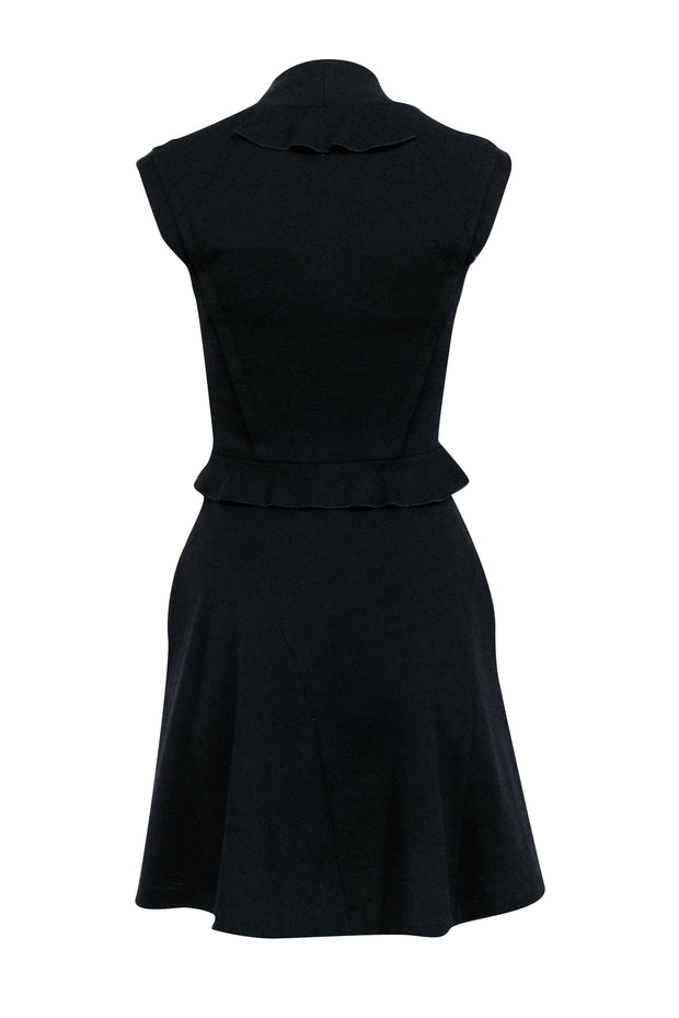 Current Boutique-Proenza Schouler - Black Knit Sleeveless Fit & Flare Dress Sz 2