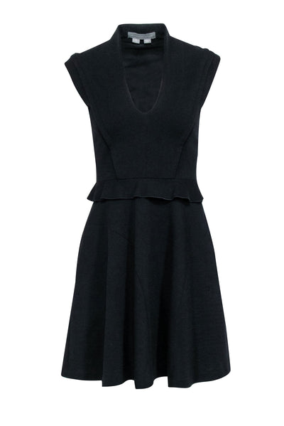 Current Boutique-Proenza Schouler - Black Knit Sleeveless Fit & Flare Dress Sz 2