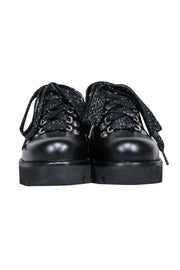 Current Boutique-Proenza Schouler - Black Leather Lace Up Platform Loafers Sz 6