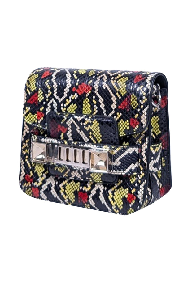 Current Boutique-Proenza Schouler - Black & Multi Color Snake Skin Print Crossbody Bag