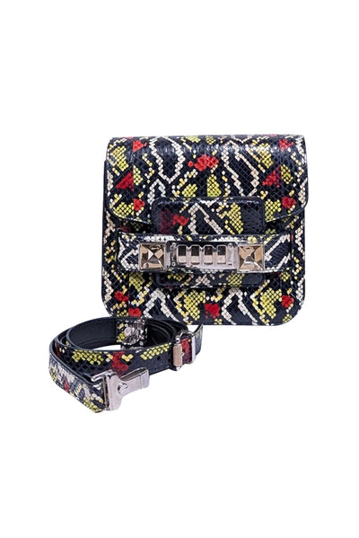 Current Boutique-Proenza Schouler - Black & Multi Color Snake Skin Print Crossbody Bag