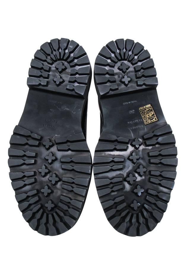 Current Boutique-Proenza Schouler - Black Patent Leather Platform Loafers w/ Contrast Stitching Sz 6