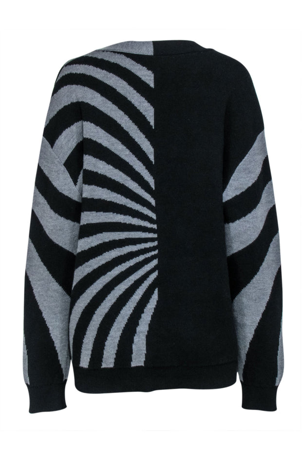 Current Boutique-Proenza Schouler PSWL - Black & Grey Two-Tone Wool Blend Cardigan Sz L