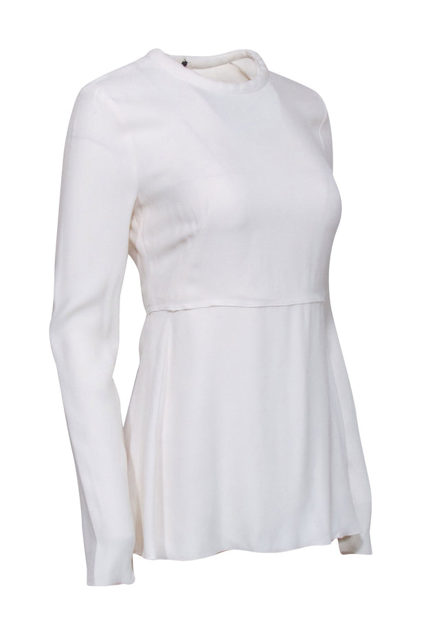 Current Boutique-Proenza Schouler - White Long Sleeve Top w/ Cut Out Back Sz 4
