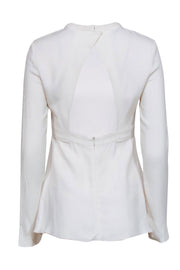 Current Boutique-Proenza Schouler - White Long Sleeve Top w/ Cut Out Back Sz 4