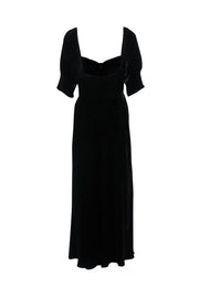 Current Boutique-RIXO - Black Silk-Velvet Floor Length Dress w/ Satin Bow Sz 12