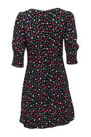 Current Boutique-RIXO - Black w/ Multicolor Floral Print A-Line Mini Dress Sz M