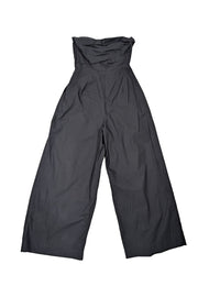 Current Boutique-Rachel Comey - Black Poplin Strapless Pleated Jumpsuit Sz 2