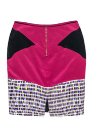 Current Boutique-Rachel Roy - Purple & Black Silk Pencil Skirt w/ Kaleidoscope Print Sz 12