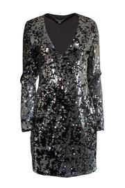 Current Boutique-Rachel Zoe - Silver & Black Sequin Dress Sz 8