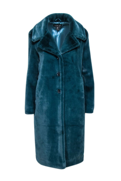 Current Boutique-Rachel Zoe - Teal Faux Fur Long Coat Sz S
