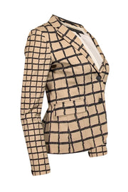 Current Boutique-Rag & Bone - Beige & Black Windowpane Print Blazer Sz 2