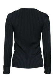 Current Boutique-Rag & Bone - Black & Brown Chevron Print Knit Top Sz S