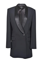 Current Boutique-Rag & Bone - Black Crepe Tuxedo Dress w/ Satin Lapel Sz 4