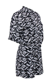 Current Boutique-Rag & Bone - Black Floral Short Sleeve Tie Waist Romper Sz 6