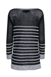 Current Boutique-Rag & Bone - Black & Grey Striped Knit Sweater Sz M