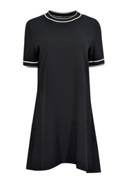 Current Boutique-Rag & Bone - Black Short Sleeve Dress w/ White Ribbed Trim Sz S