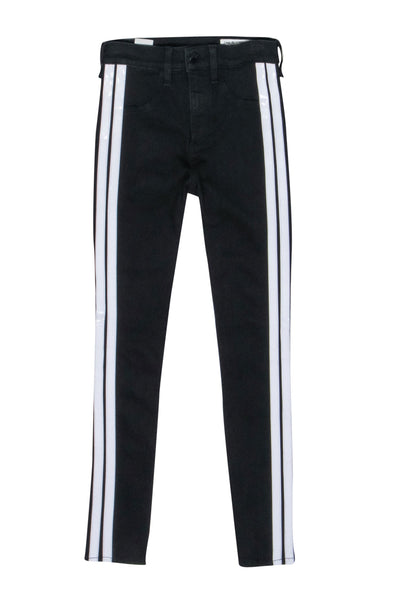 Current Boutique-Rag & Bone - Black Skinny Jeans w/ White Side Stripes Sz 00