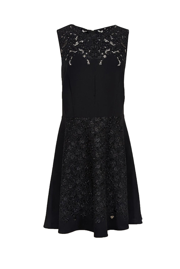 Current Boutique-Rag & Bone - Black Sleeveless Lace Detail Dress Sz 0