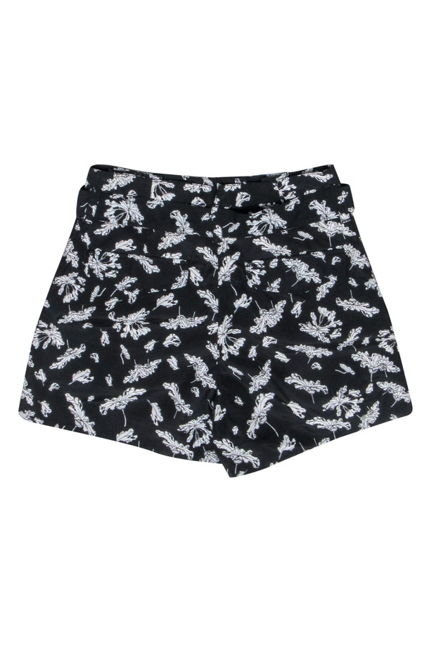 Current Boutique-Rag & Bone - Black & White Floral Belted Shorts Sz 4