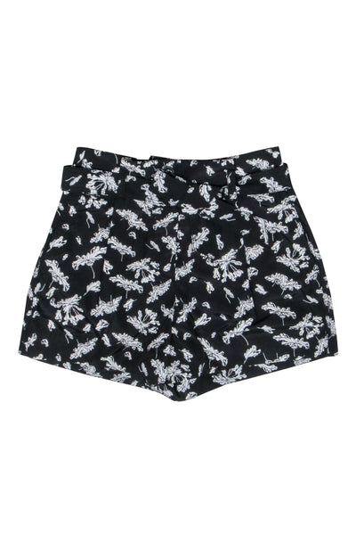 Current Boutique-Rag & Bone - Black & White Floral Belted Shorts Sz 4
