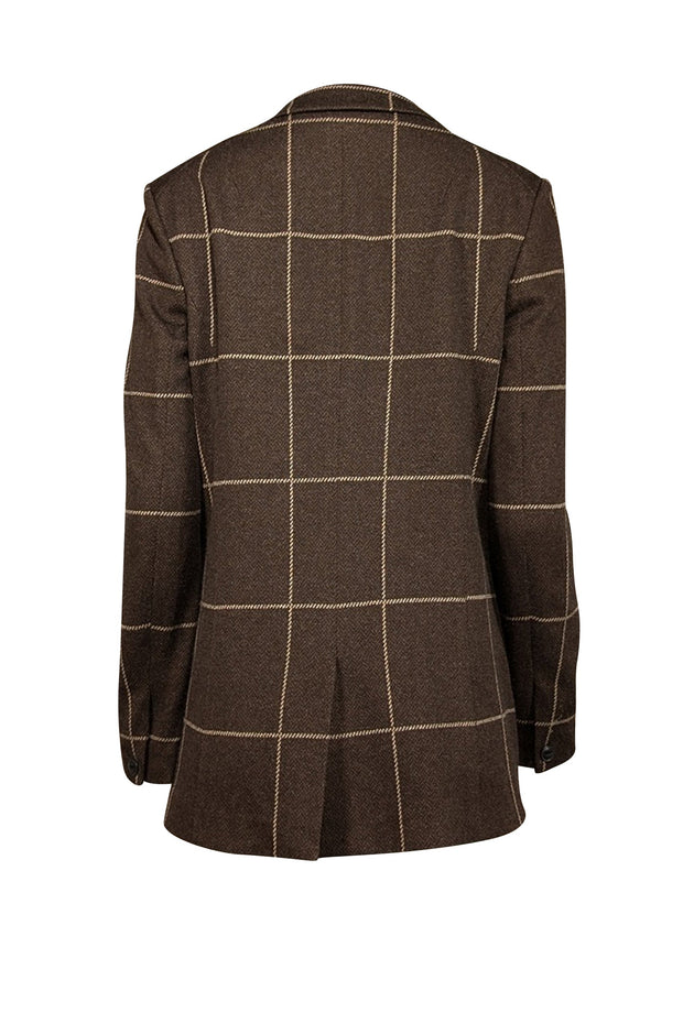 Current Boutique-Rag & Bone - Dark Brown & Beige Check Knit Blazer Sz 6