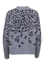 Current Boutique-Rag & Bone - Grey Leopard Print Wool Blend Sweater Sz S