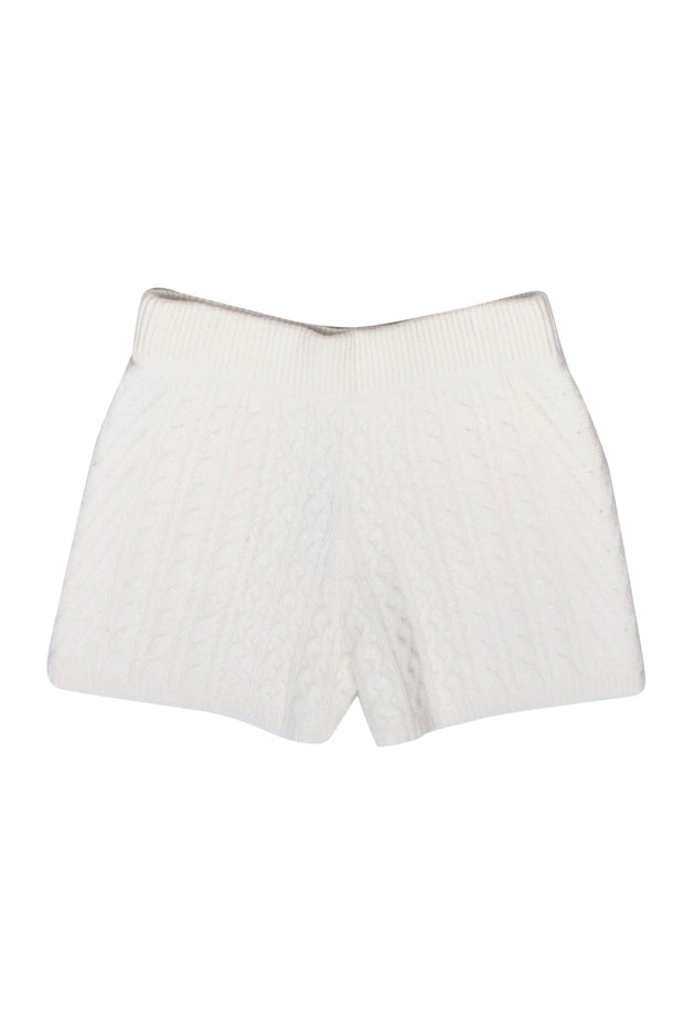 Current Boutique-Rag & Bone - Ivory Cashmere Cable Knit Shorts Sz L