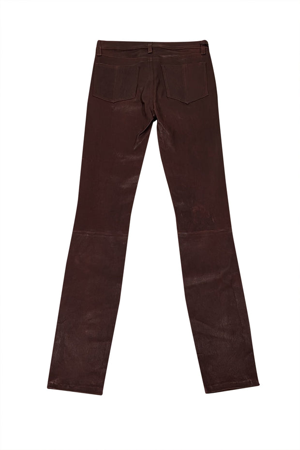 Current Boutique-Rag & Bone - Mahogany Lamb Leather Skinny Pant Sz 2