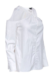 Current Boutique-Rag & Bone - White Button-Up Cold Shoulder Blouse Sz S