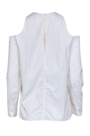 Current Boutique-Rag & Bone - White Button-Up Cold Shoulder Blouse Sz S