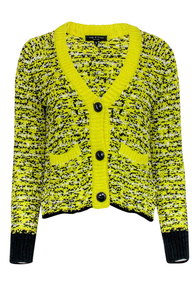 Current Boutique-Rag & Bone - Yellow & Black Blend Button Front Cardigan Sz XS