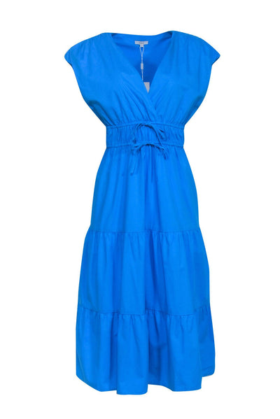 Current Boutique-Rails - Blue Cotton Blend Tiered Midi Dress Sz M