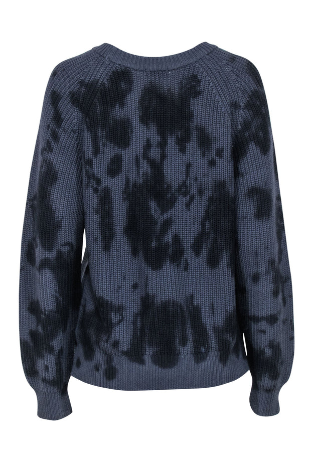 Current Boutique-Rails - Navy Blue & Onyx Black Tie-Dye Crewneck Sweater Sz L