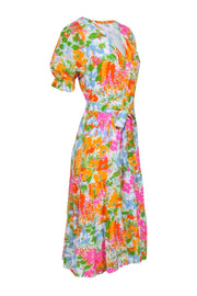 Current Boutique-Rails - Orange & Multi Color Floral Print Midi Dress Sz XS