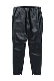 Current Boutique-Ralph Lauren - Black Leather Skinny Pants w/ Side Zip Detail Sz 10