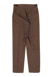 Current Boutique-Ralph Lauren- Brown & Red Plaid Pleated Straight Leg Pants Size 4P