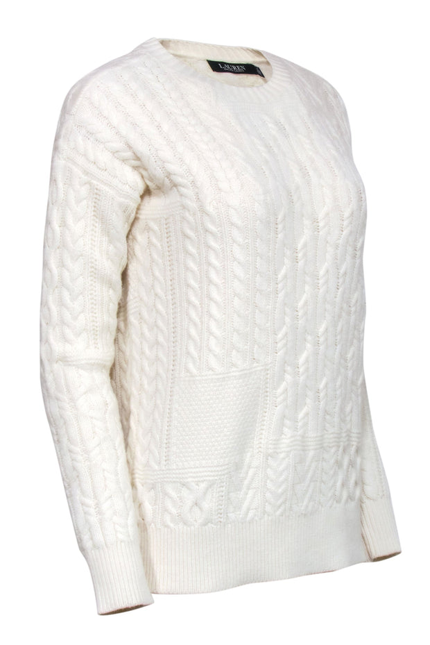 Current Boutique-Ralph Lauren - Ivory Chunky Cable Knit Sweater Sz S