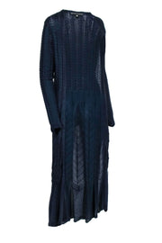 Current Boutique-Ralph Lauren - Navy Silk Long Cardigan Sz S