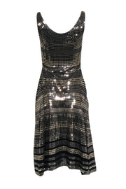 Current Boutique-Ralph Lauren Purple - Black Sleeveless Fit & Flare Dress w/ Gold Sequins Sz S