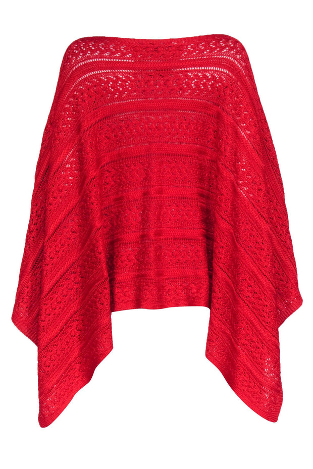 Current Boutique-Ralph Lauren Purple - Red Knit Sweater Poncho Sz M/L