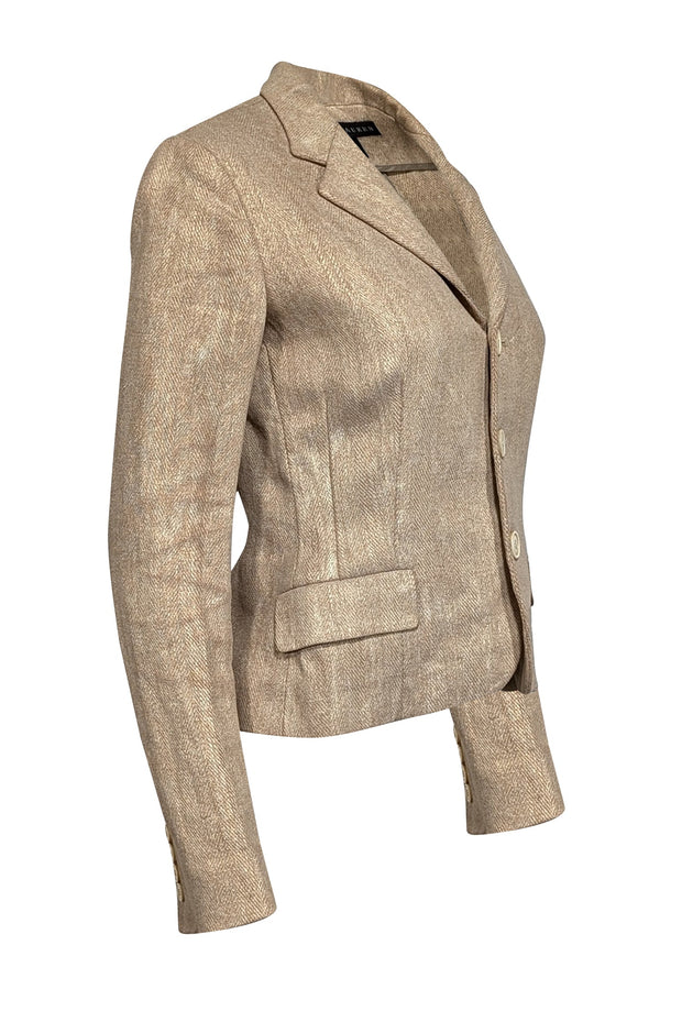 Current Boutique-Ralph Lauren - Tan w/ Cream Button Details Blazer Sz 6