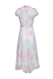 Current Boutique-Ralph Lauren - White w/ Pink, & Yellow Floral Print Wrap Dress Sz 4
