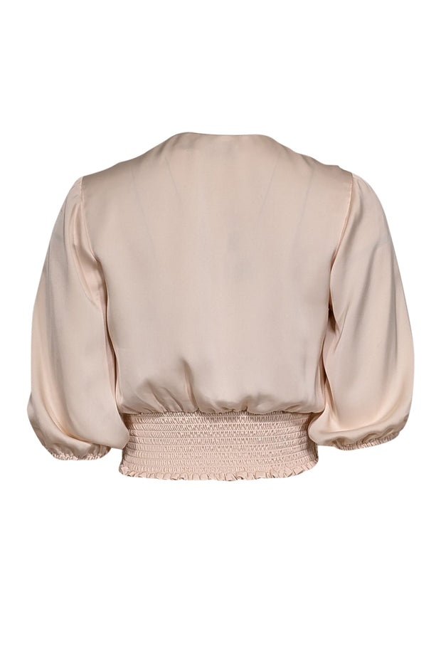 Current Boutique-Ramy Brook - Cream Satin Puff Sleeve Blouse Sz XXS