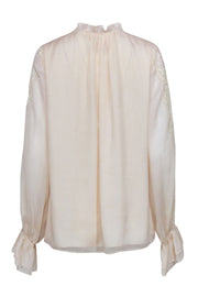 Current Boutique-Ramy Brook - Ivory Lace Trim Long Sleeve Blouse Sz XL