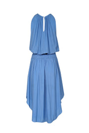 Current Boutique-Ramy Brook - Light Blue Satin Smocked Waist Midi Dress Sz S