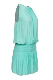 Current Boutique-Ramy Brook - Mint Green Sleeveless Dropped Smocked Waist Dress Sz S