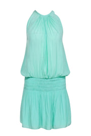 Current Boutique-Ramy Brook - Mint Green Sleeveless Dropped Smocked Waist Dress Sz S