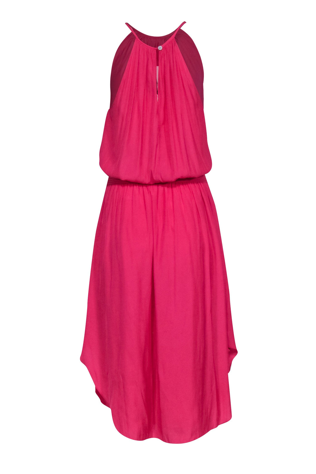 Ramy Brook - Pink Sleeveless Smocked Waist Midi Dress Sz S – Current  Boutique