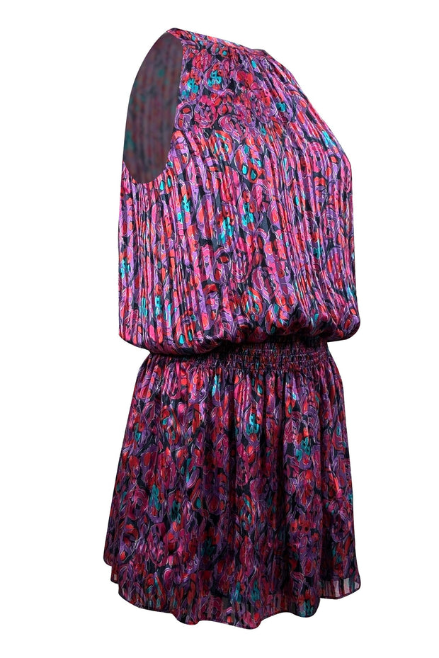 Current Boutique-Ramy Brook - Purple, Red, Green, & Black Print Sleeveless Keyhole Back Sz S